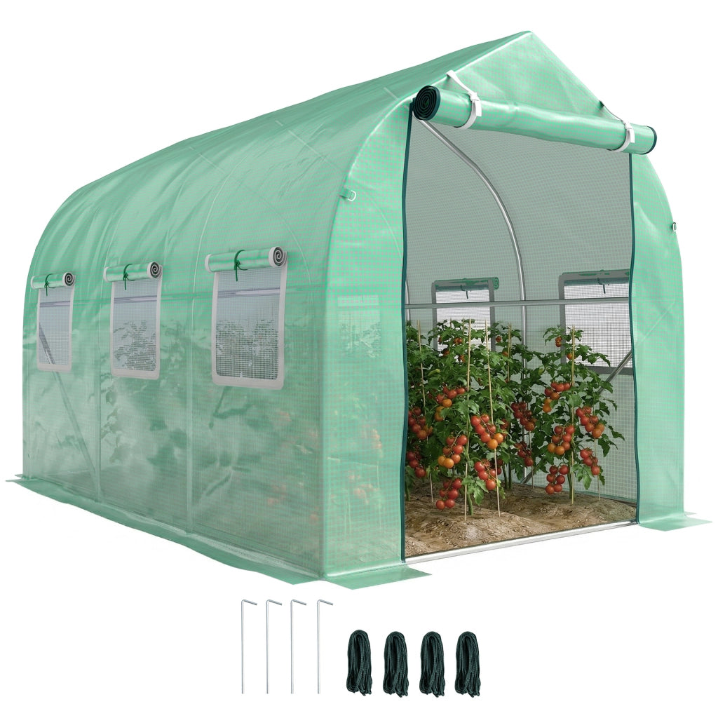 Serra Tunnel 3x2x2 m ¨C zephmum ¨C 6 Finestre a Reticolo e Porta per Giardino Verde