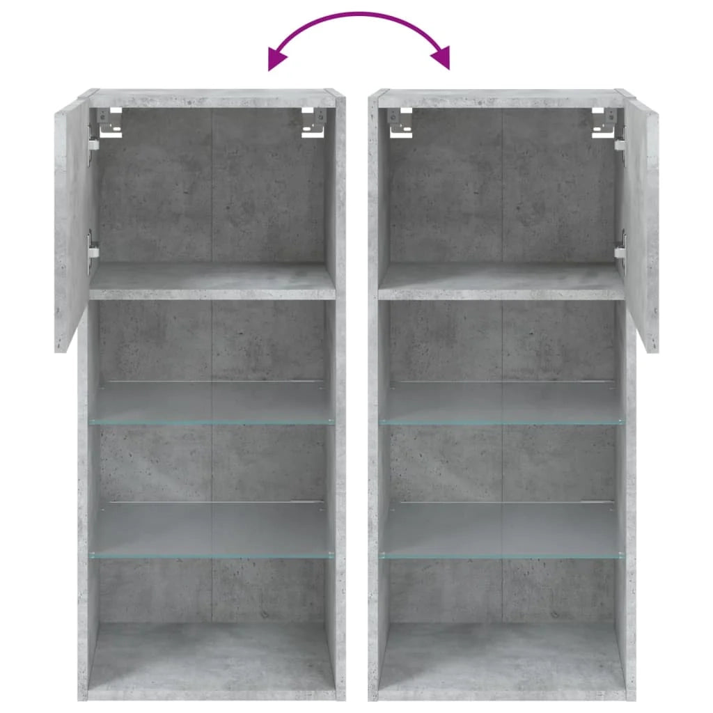 Mobile TV multimediale scaffale TV credenza mobile TV sala da pranzo soggiorno camera da letto con luci LED 40,5 x 30 x 90 cm grigio 02_0026603