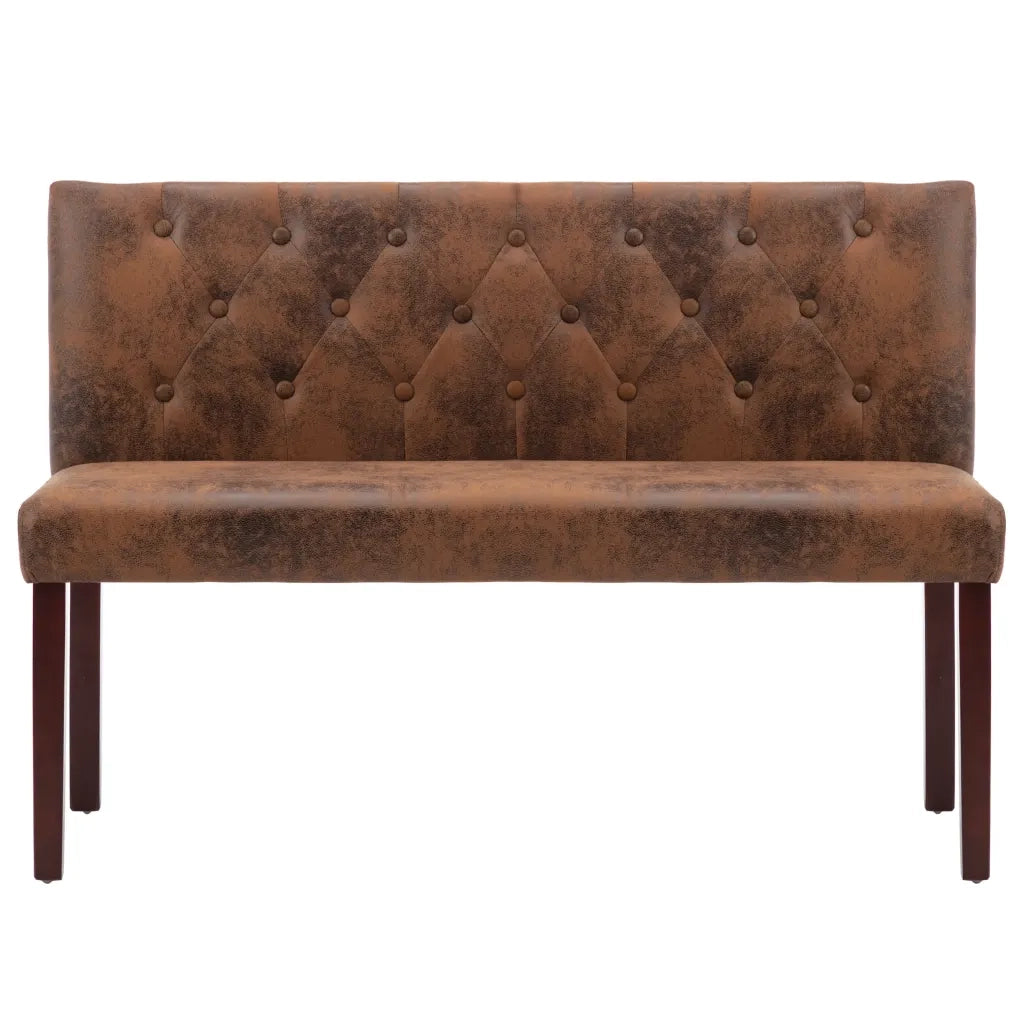 Panca 120 cm Marrone in Similpelle Scamosciata 288573