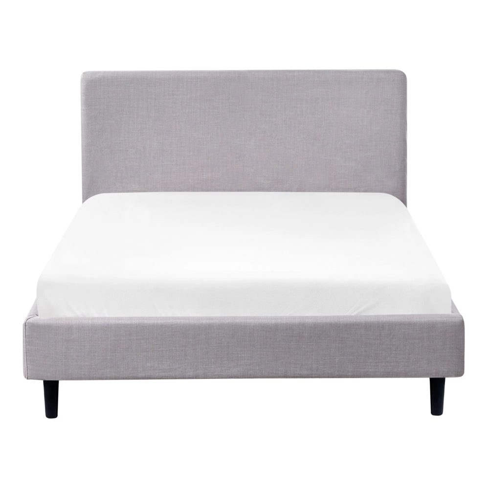 Letto matrimoniale in tessuto grigio chiaro 120 x 200 cm con rete stile contemporaneo