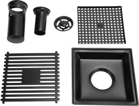 Lavandino 12x12cm Doccia Vetrata Quadrata Antidue Vano Doccia con Filtro Rimovibile con Retino di Protezione Rimovibile