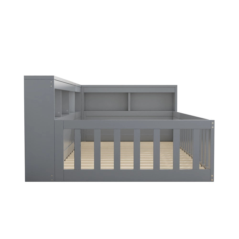 Divano Letto con Contenitore e Doghe ¨C MINIMAL ¨C Grigio 90x200