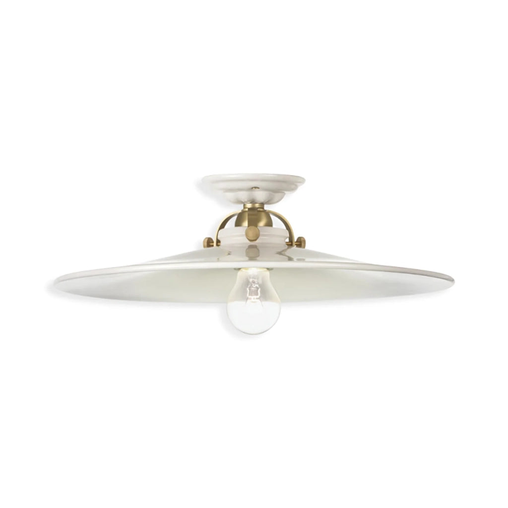 Plafoniera Classica Asti Ottone E Ceramica Ottone Satinato Decorato 1 Luce E27