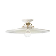 Plafoniera Classica Asti Ottone E Ceramica Ottone Satinato Decorato 1 Luce E27