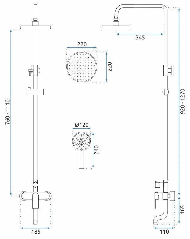 Set Doccia Rea Verso Black