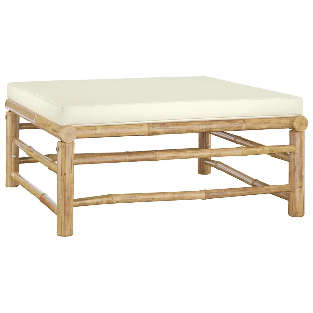 Set Divani da Giardino 8 pz con Cuscini Bianco Crema in BambÃ¹ cod mxl 39995