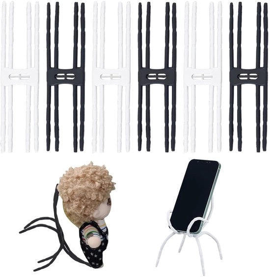 Supporto per smartphone 6-delig - Multifunzionale - Portatile - Regolabile - Flessibile - Plastica, 4,9 cm largo, 19 cm largo