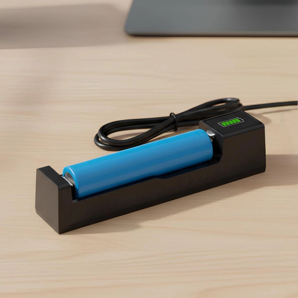Caricatore universale per batterie cilindriche USB 2A con indicatore 4,2V Nero Avizar