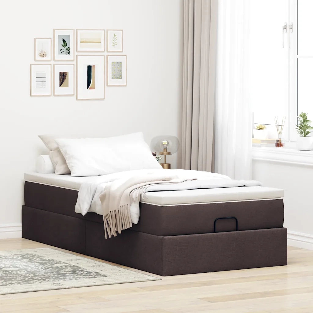 Struttura Letto Pouf con Materasso 80x200 cm in Tessuto
