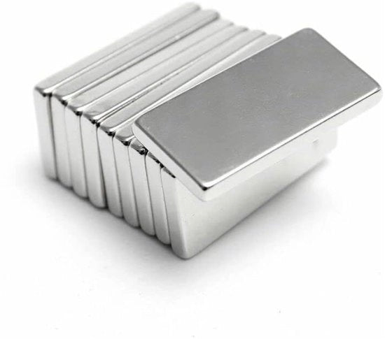 Magnetoni forti, magneti rettangolari in neodimio, 10 pezzi 20 x 10 x 2 mm, magneti piccoli, magneti a piatto, magneti cubici, magneti per lavagne magnetiche, contenitori per cucina, magneti per uso domestico, argento