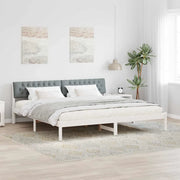 Struttura del letto-Giroletto-Rete del Letto Bianco e grigio chiaro 200 x 200 cm 166735