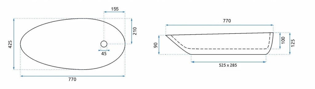 Lavabo Da Appoggio Rea Greta 75