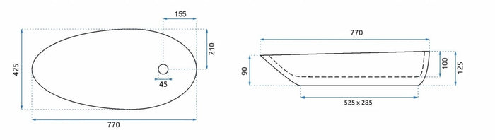 Lavabo Da Appoggio Rea Greta 75