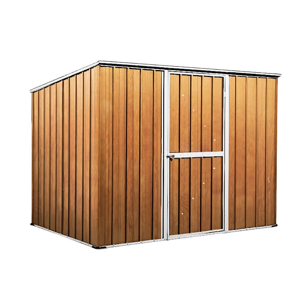 Casetta Box da Giardino in Lamiera di Acciaio Porta Utensili 260x185x192 cm Enaudi Legno