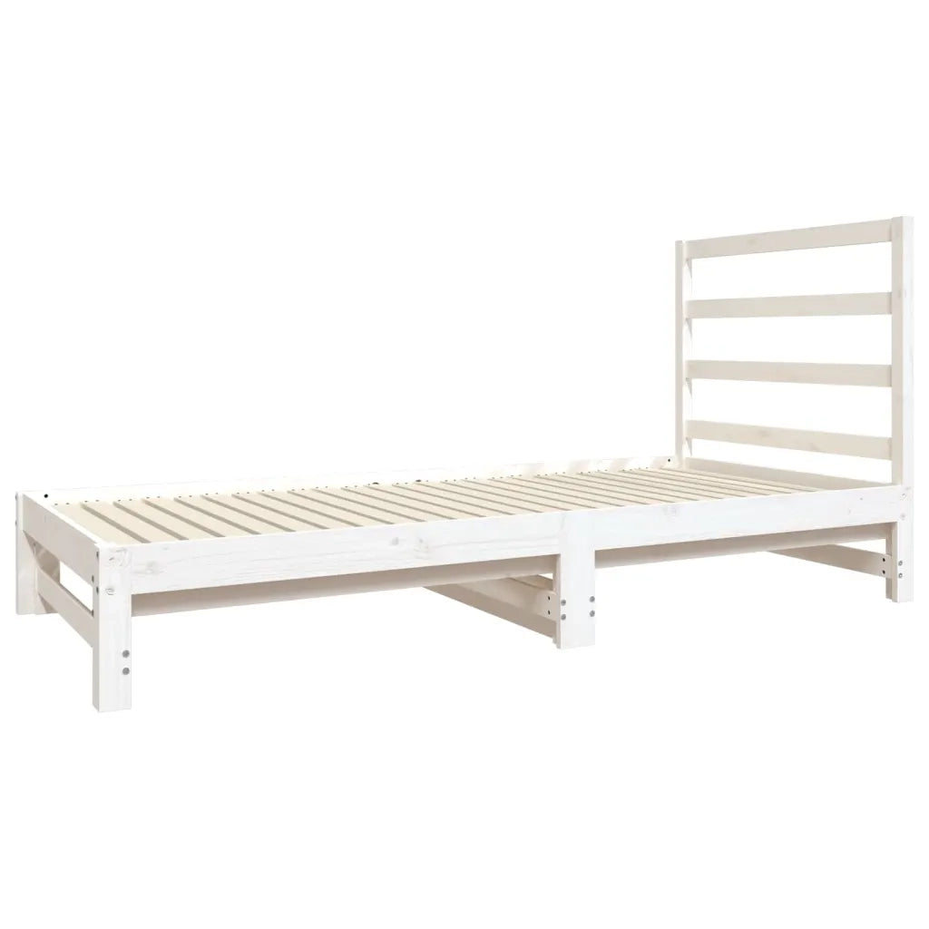 Dormeuse Estraibile Bianca 2x(90x190) cm Legno Massello di Pino 3124748
