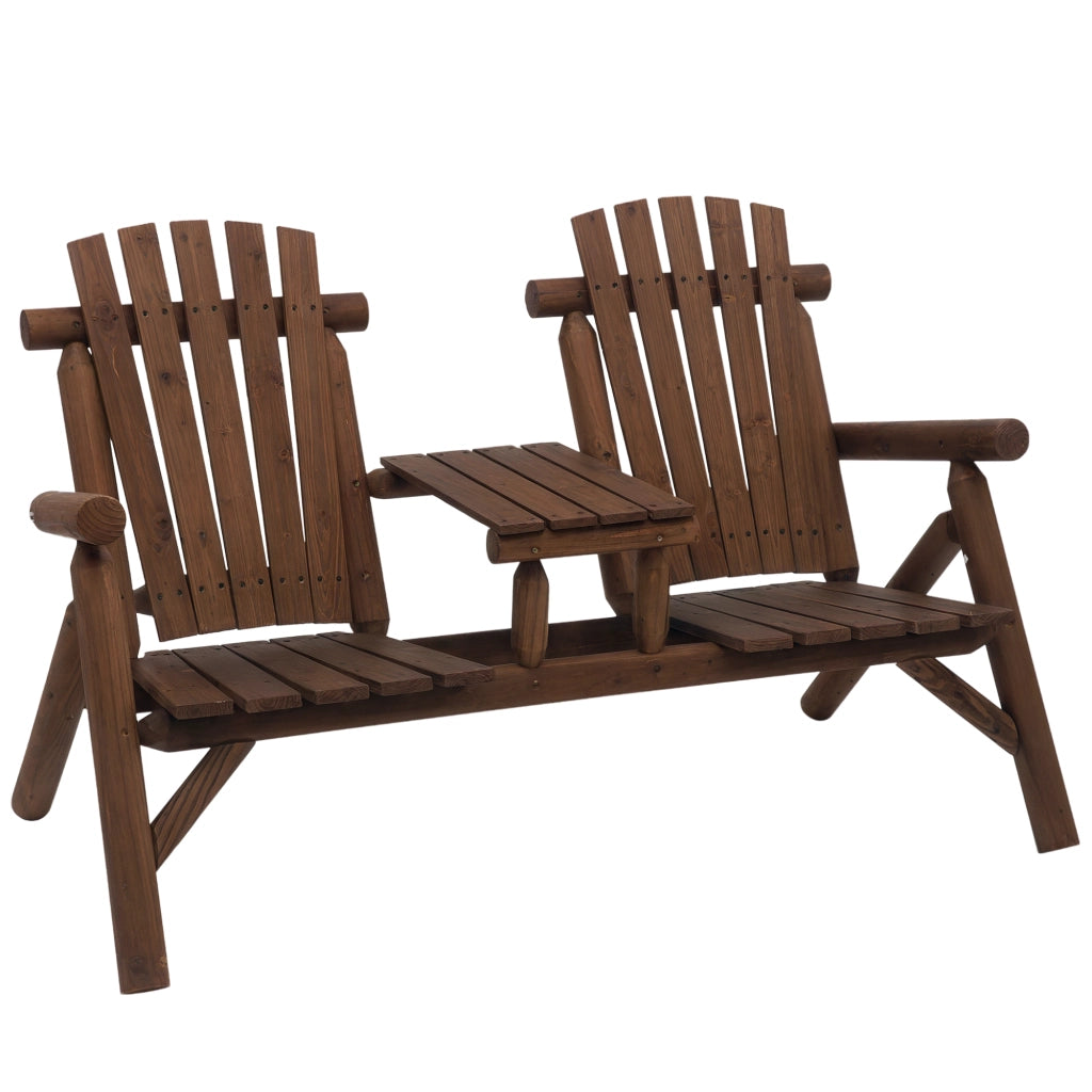 Set tavolo e panche da giardino ¨C zephmum ¨C legno massello marrone 157x88x103 cm