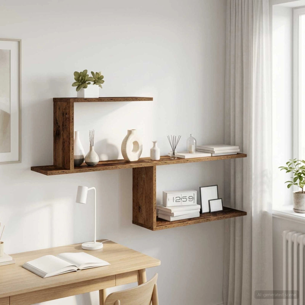 Scaffale da parete Legno antico 122 x 18 x 60 cm 8012186