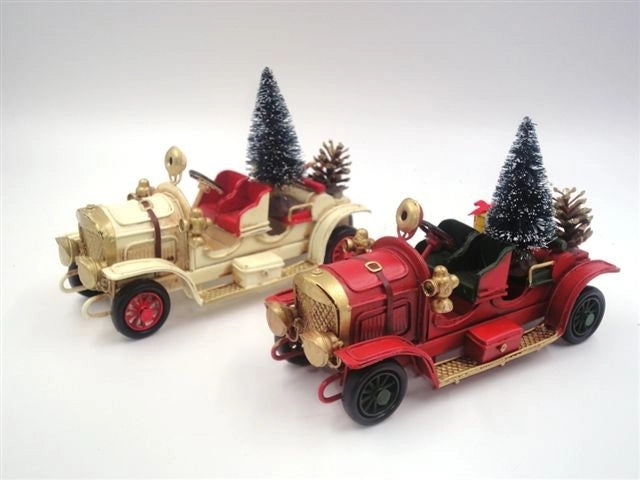 Auto Macchina Decorazione Natalizia Natale in Latta 18 cm 2 Colori