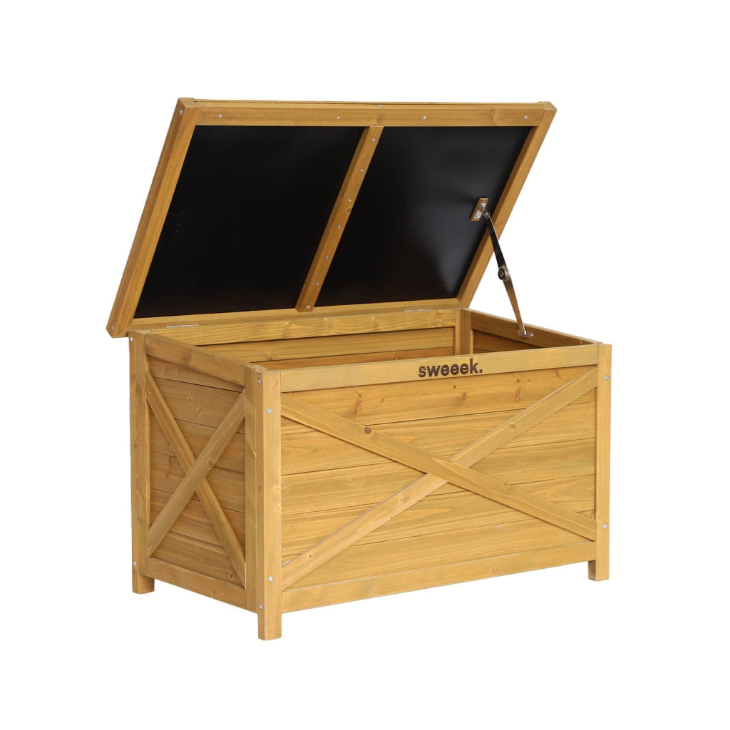 Cassapanca in legno di abete 80cm, marrone naturale