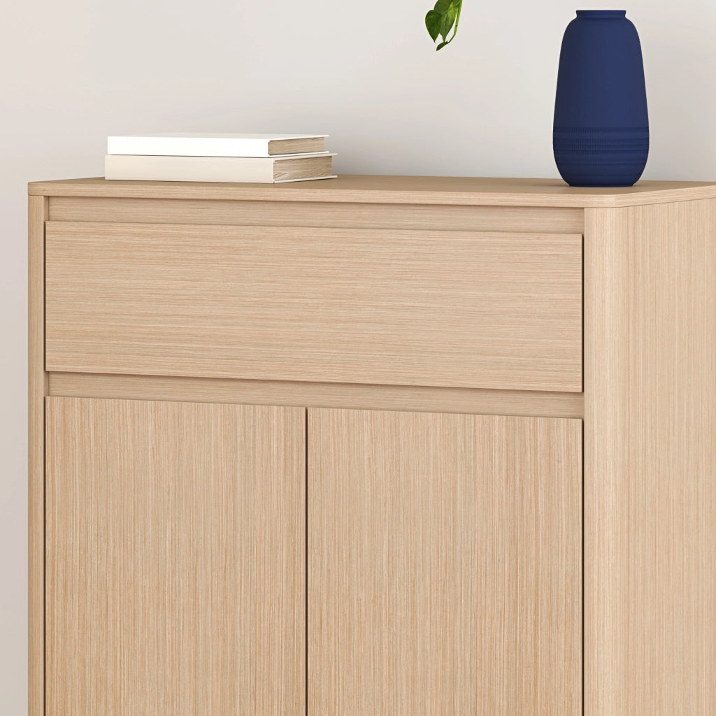 Credenza Takranmaa con Cassetto e Ante 88x79x39 cm Effetto Rovere [en.casa]
