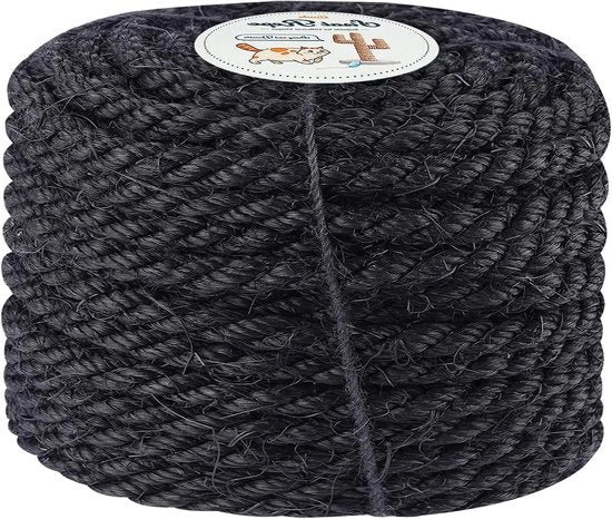 Tessuto di sisal per palo di protezione - Sisal naturale - 25 metri - Nero