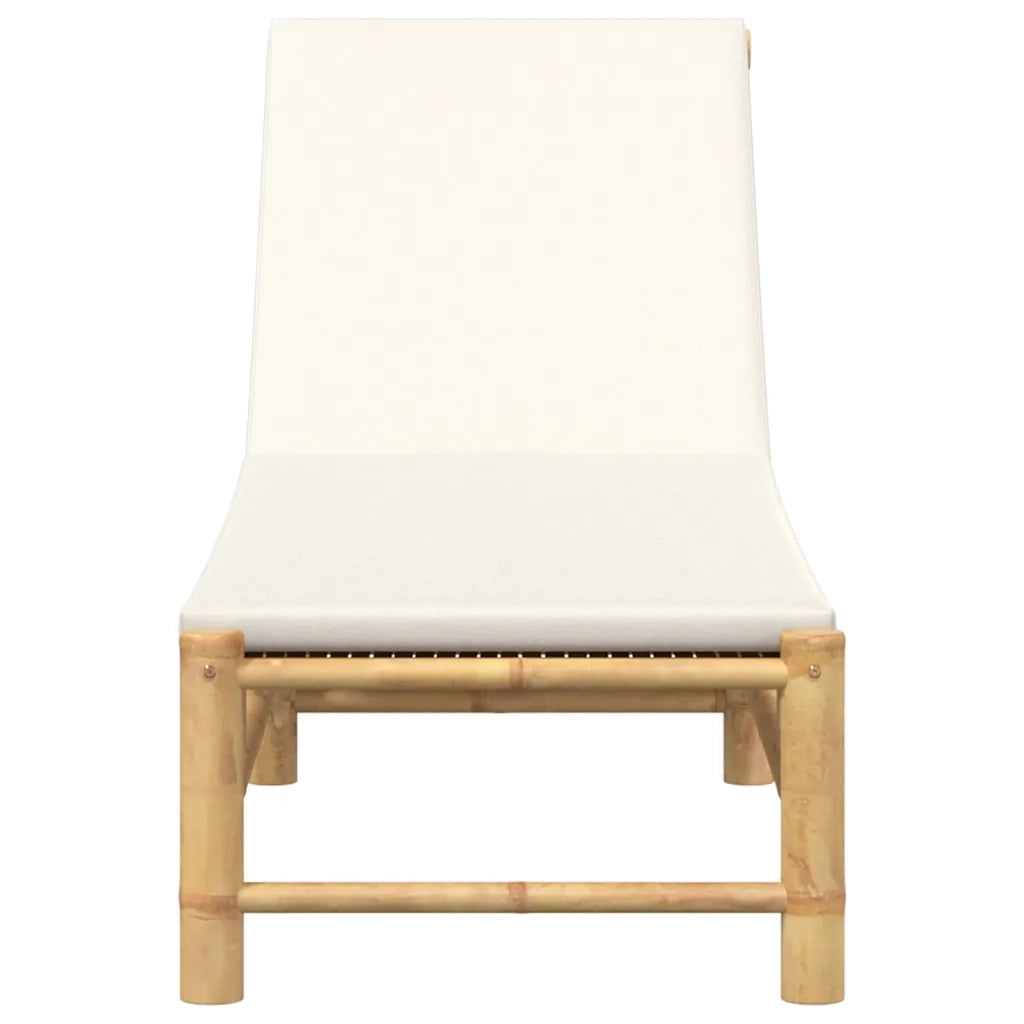 Lettino Prendisole con Cuscini 55x199x30 cm in Bambù 4108226