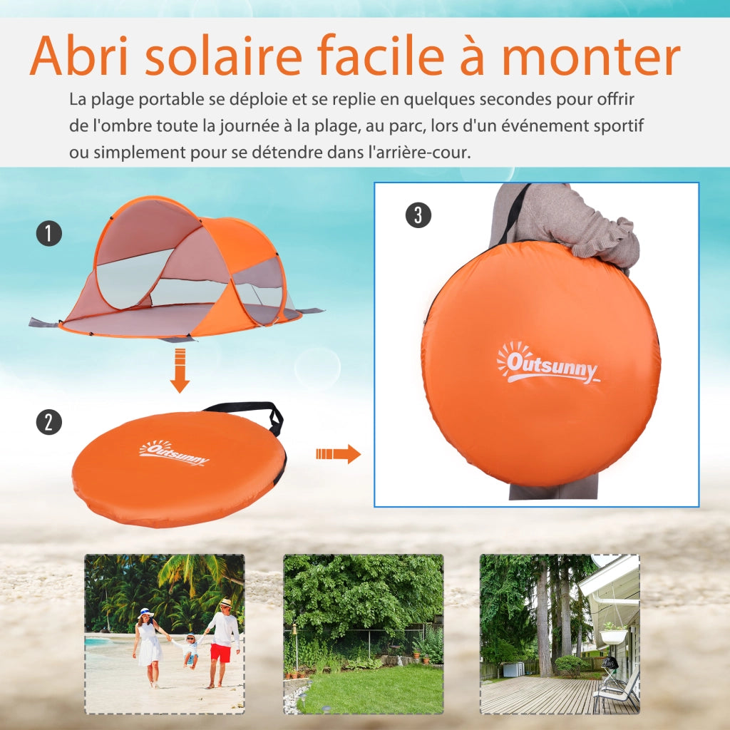 Tenda da spiaggia pieghevole pop-up automatica ¨C zephmum ¨C arancione