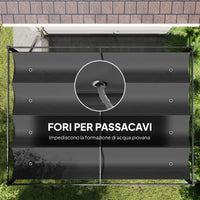 Pergola da Esterno 3x2,1 m con Tettuccio Retrattile in Metallo e Poliestere Nero