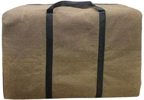 Borsa da letto con cerniera - Borsa da canapa jumbo - Borsa multifunzionale - Borsa di plunje - Solida e spessa - Borsa per sotto il letto - Maniglia - Marrone Borsa da letto con cerniera