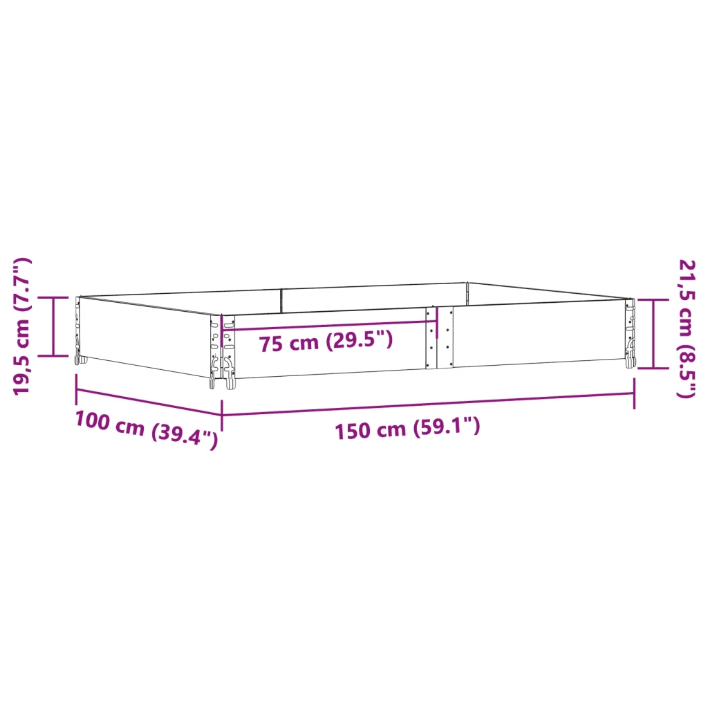 Paretale per Pallet 150x100 cm in Legno Massello di Pino CFW6006843