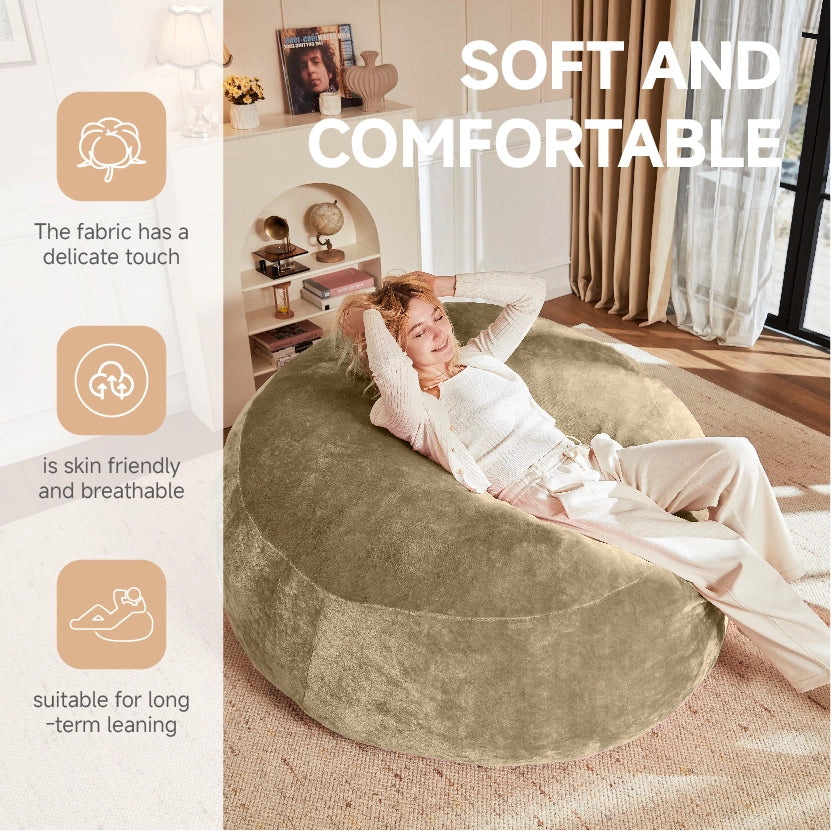 Pouf letto con supporto allevia pressione e forma personalizzabile, sfoderabile, per relax e ospiti, in spugna, apricot