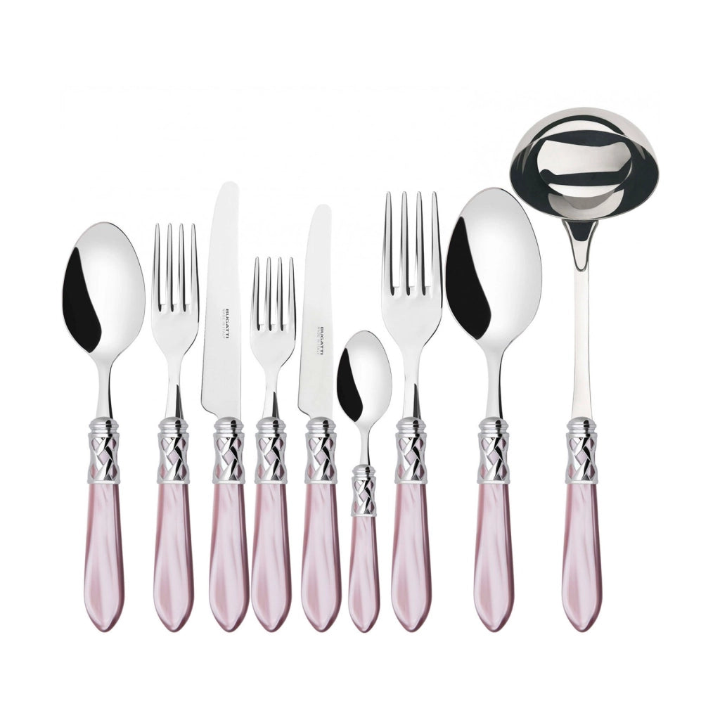 ALADDIN Ghiera Cromata, Posate Set 75 pz, Scatola in Legno Wengè,