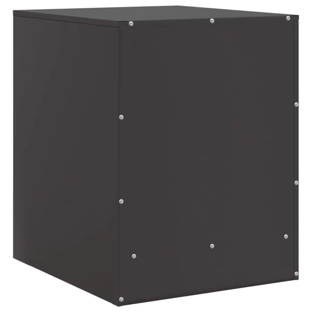 Comodini 2 pz-Set di 2 Tavolino da notte Neri 34,5x39x44 cm in Acciaio 911636