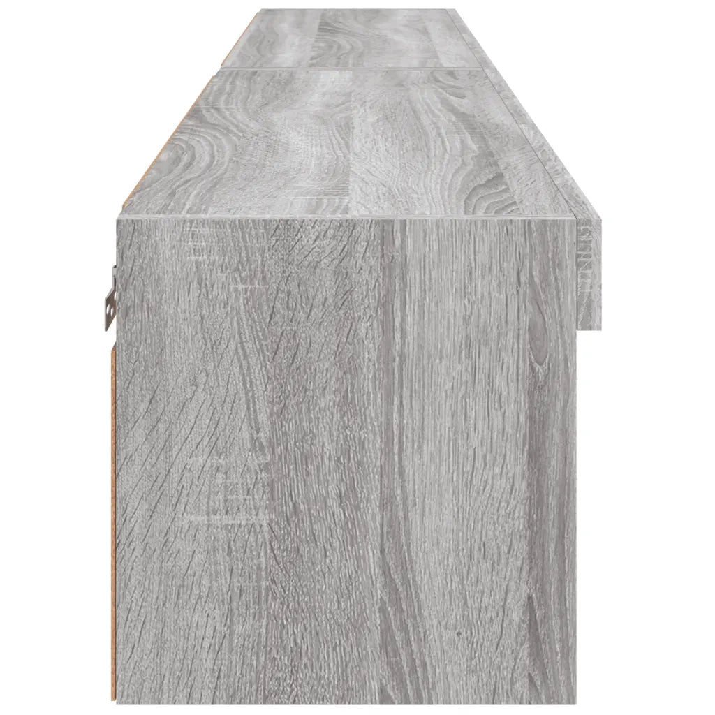 Mobili Porta TV con Luci LED 2 pz Grigio Sonoma 80x30x30 cm 837152