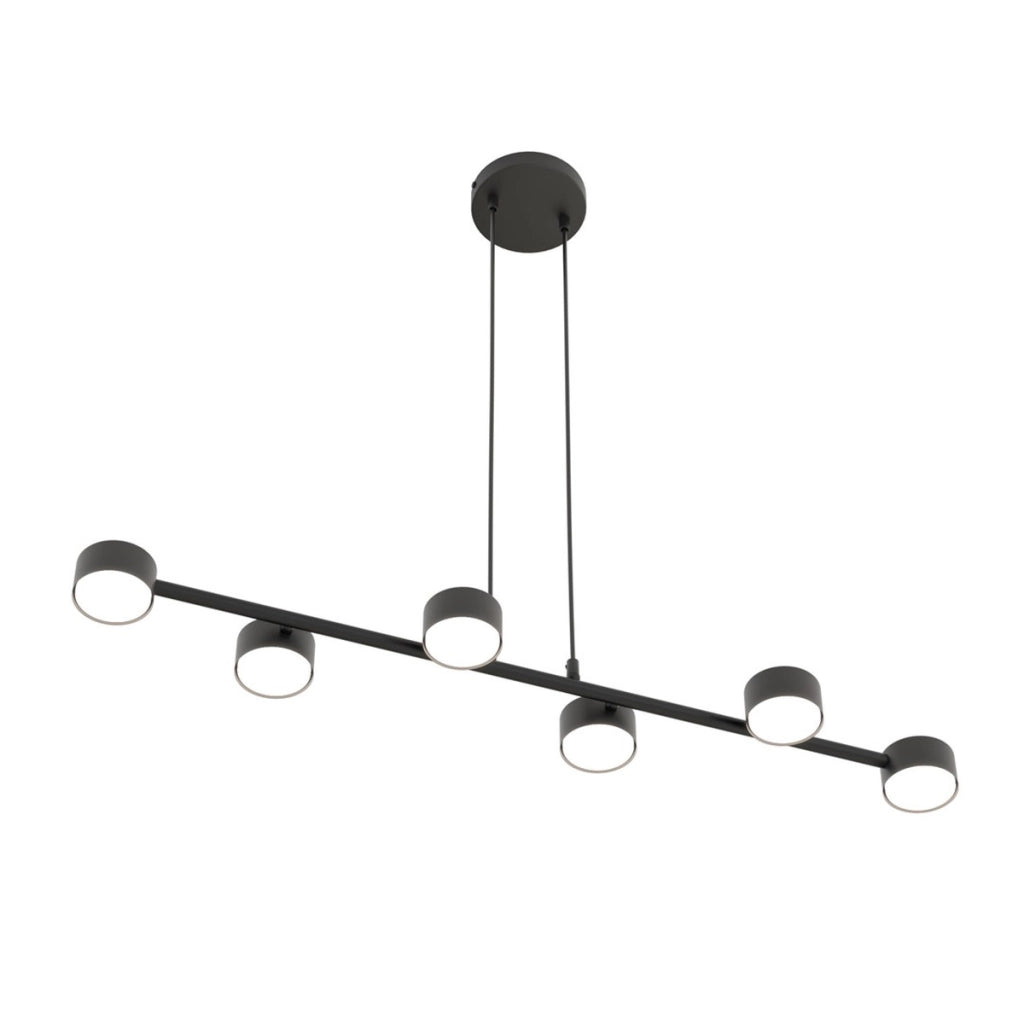 Lampada a sospensione Megara in acciaio nero opaco