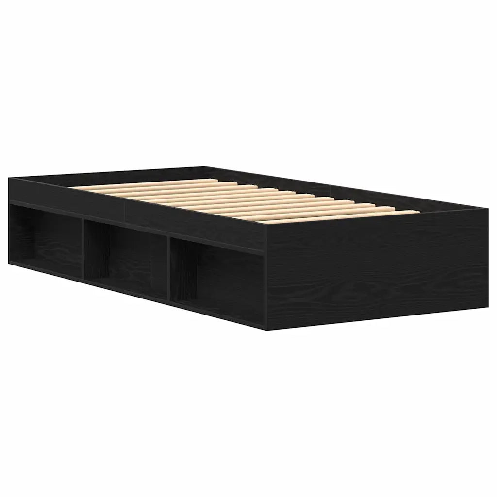 Giroletto senza Materasso Rovere Nero 90x190cm in Truciolato 3329331