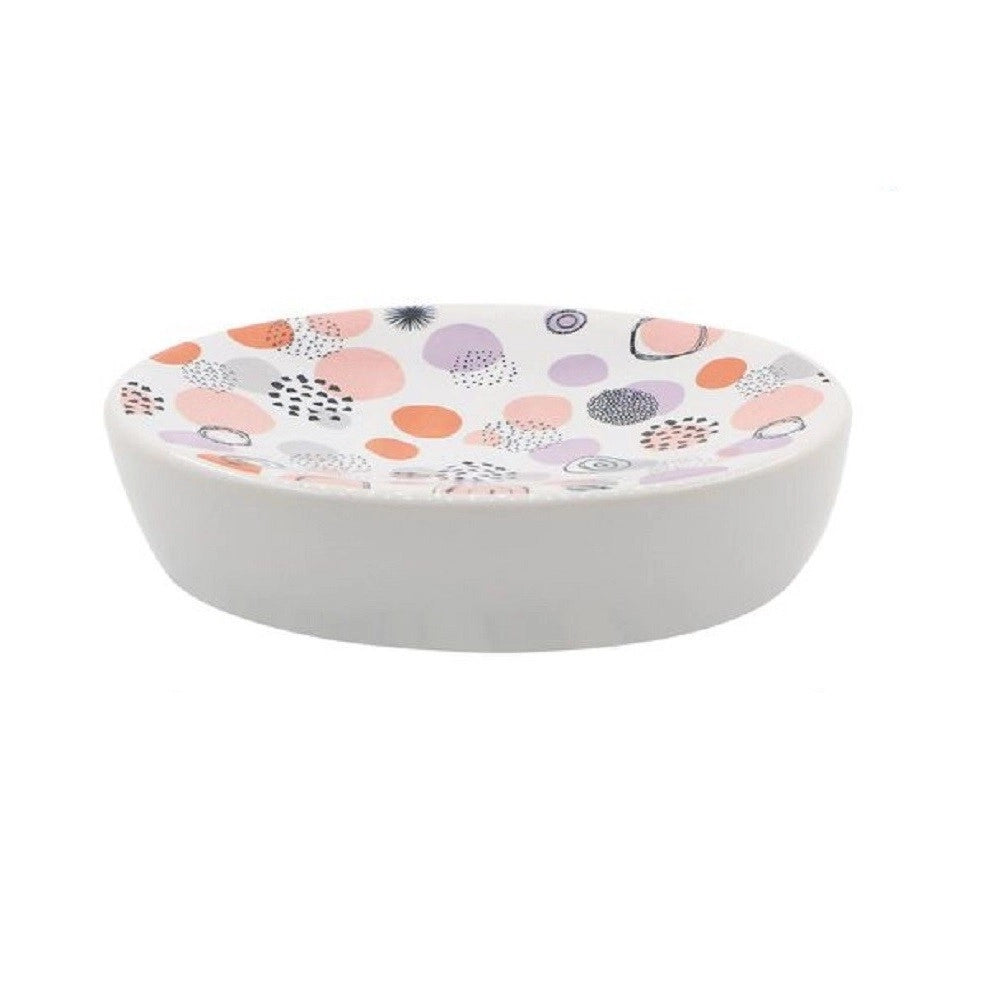 Trade Shop - Porta Sapone Saponetta Accessorio Arredo Bagno Sfere Astratte 11 X 3 Cm 87079 -