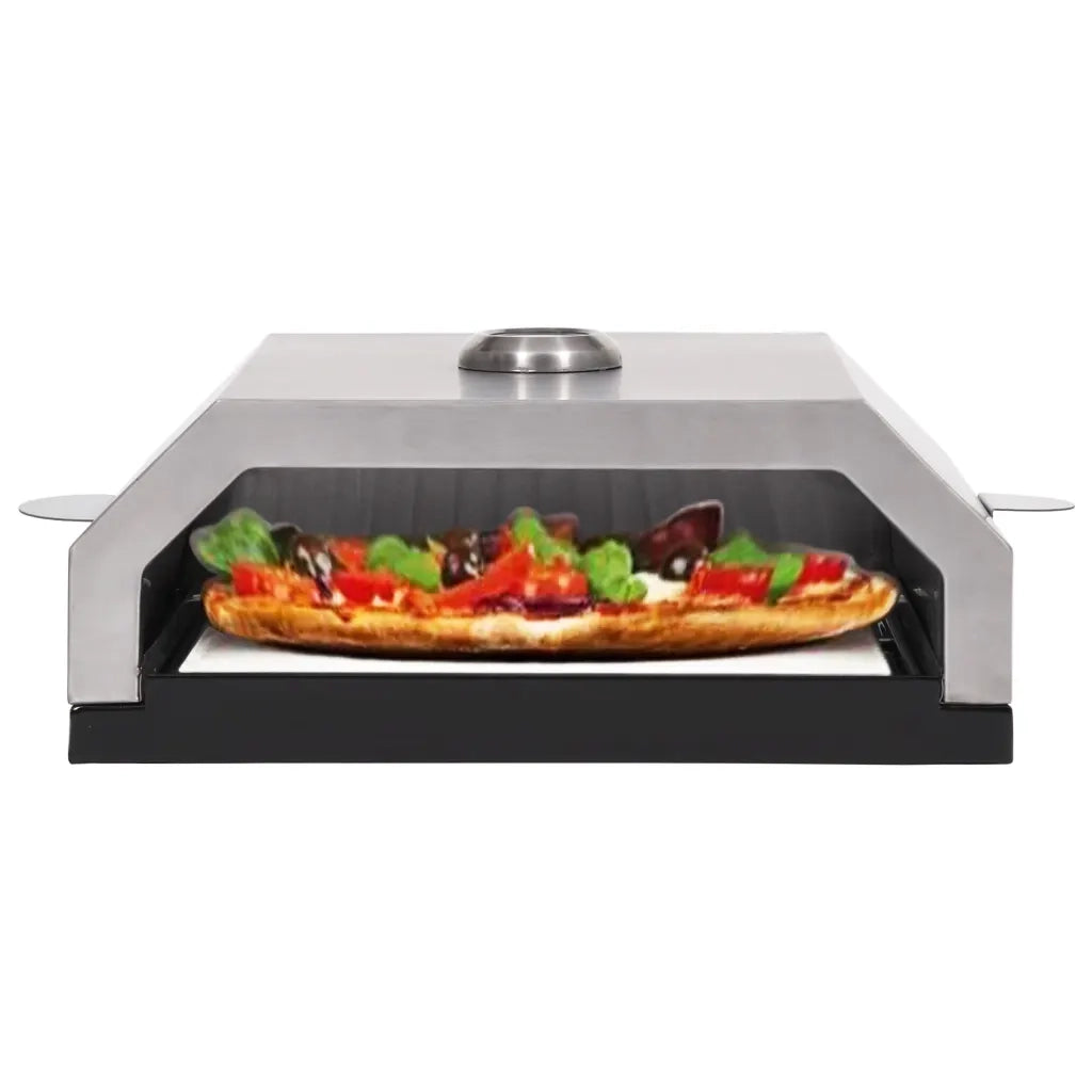 Forno Pizza con Piastra Ceramica per Barbecue a Gas e Carbone
