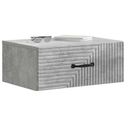 Comodino | Armadio da Notte | Mobiletto da notte a muro Grigio Cemento 49 x 34,5 x 20 cm
