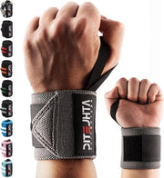 Bande di sostegno per polso 45 cm - Pari - Supporto per polso per allenamento di forza - Fitness - Bodybuilding - Crossfit - Guida di allenamento per polso - PDF