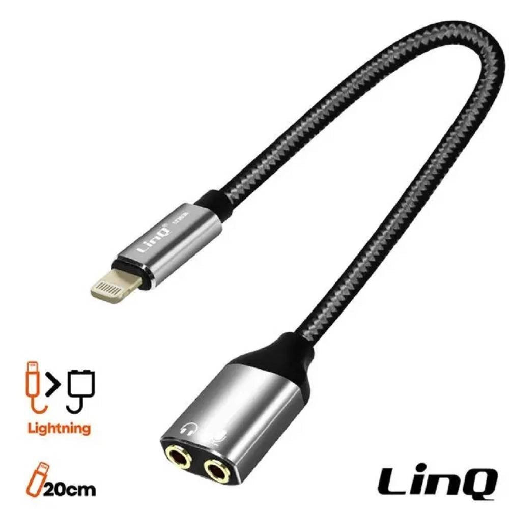 Trade Shop - Cavo Adattatore Audio Da Lightning Maschio A 2 Jack 3,5mm Femmina Cuffie Microfono Lt3538 -