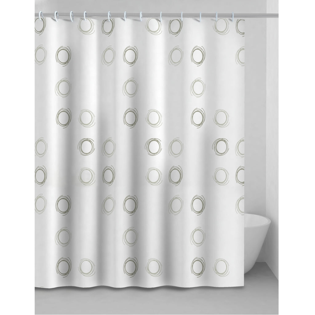 TENDA DOCCIA IN VINILE GRIGIO 240X200 CERCHI