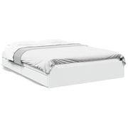 Letto matrimoniale | Letto per adulti | Giroletto con Cassetti Bianco 160x200 cm in Legno Multistrato
