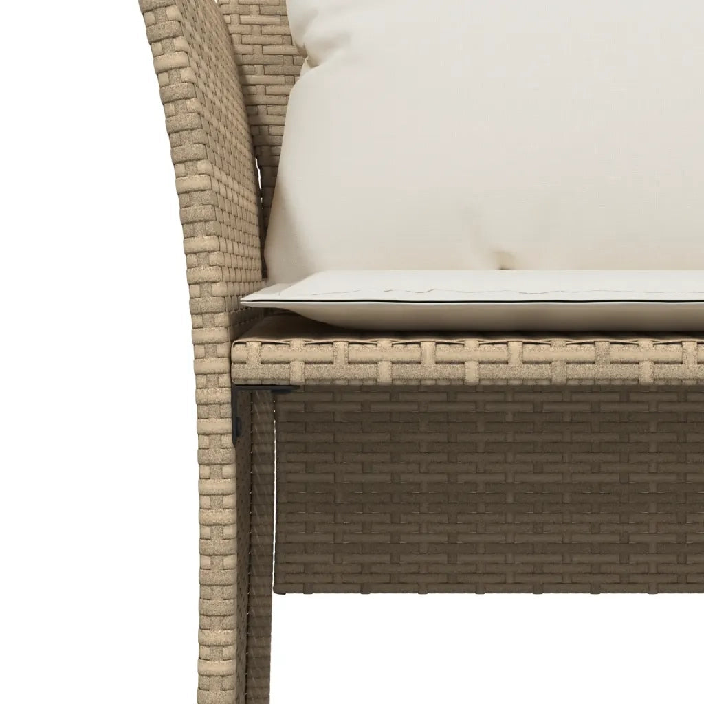 Sedia da Giardino con Poggiapiedi in Polyrattan Beige CFW6413452
