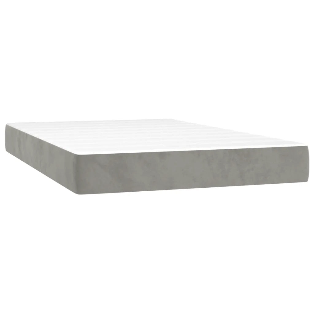 Materasso a Molle-Materasso per letto Grigio Chiaro 120x200x20 cm in Velluto