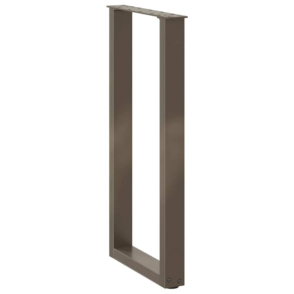 Set di 2 gambe per tavolo consolle a forma di U 38 x 72 cm con piedini regolabili design moderno acciaio naturale 02_0057415