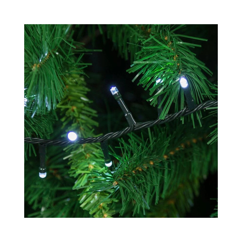 Trade Shop - Catena Luminosa 400 Luci Led Bianco Freddo 8 Funzioni Per Albero Natale Addobbi -