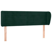 Testiera | Testata ad Orecchio Verde Scuro 147x23x78/88 cm in Velluto
