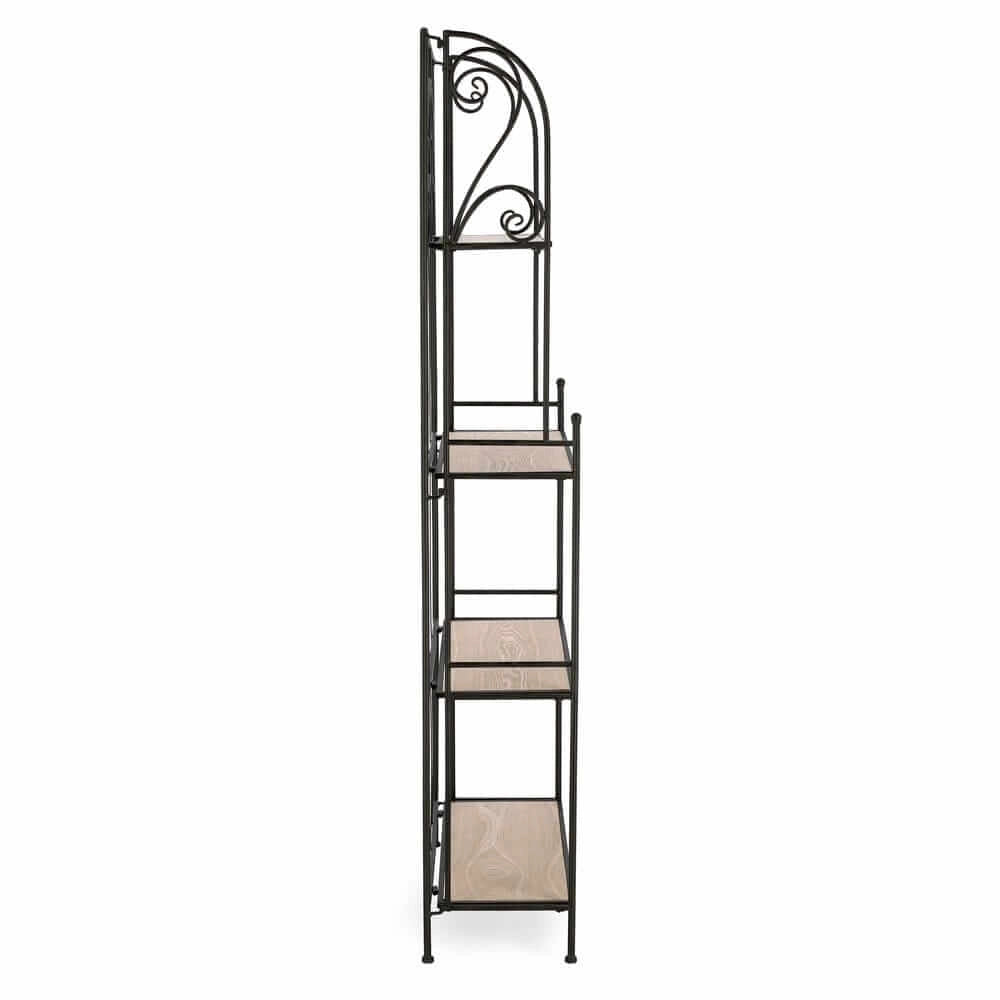 Scaffale in Metallo Bianco con 4 Piani in MDF Stile Romantico - GUSE