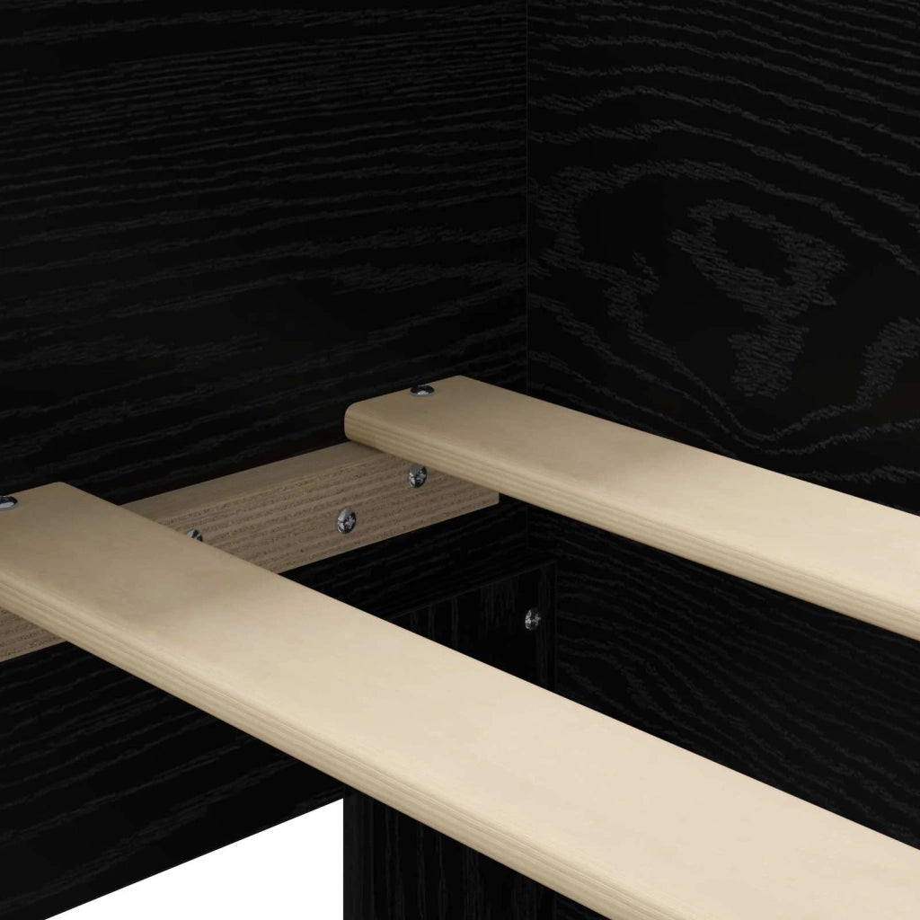 Struttura letto con testata Rovere Nero 80 x 200 cm